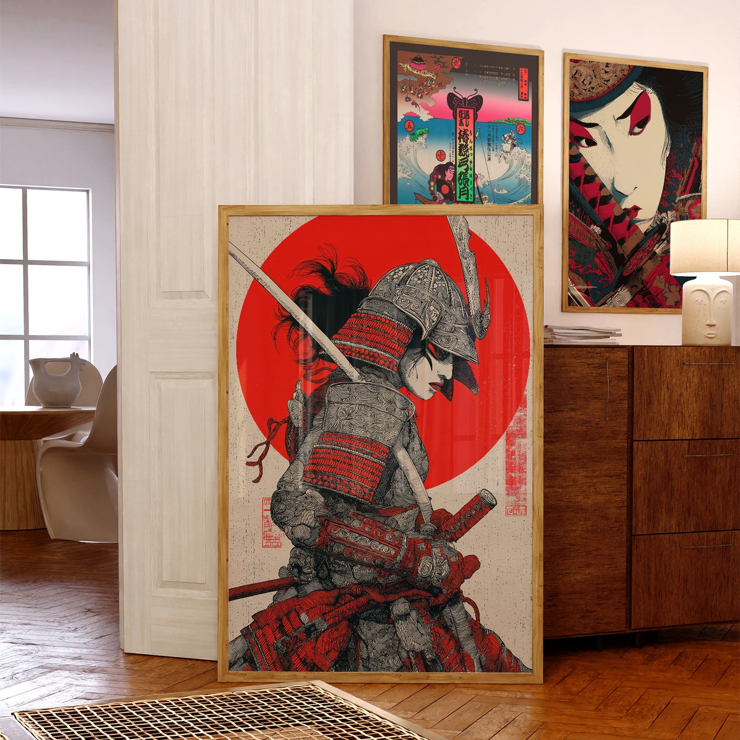 Japanese Geisha Bushido Warrior Art Print