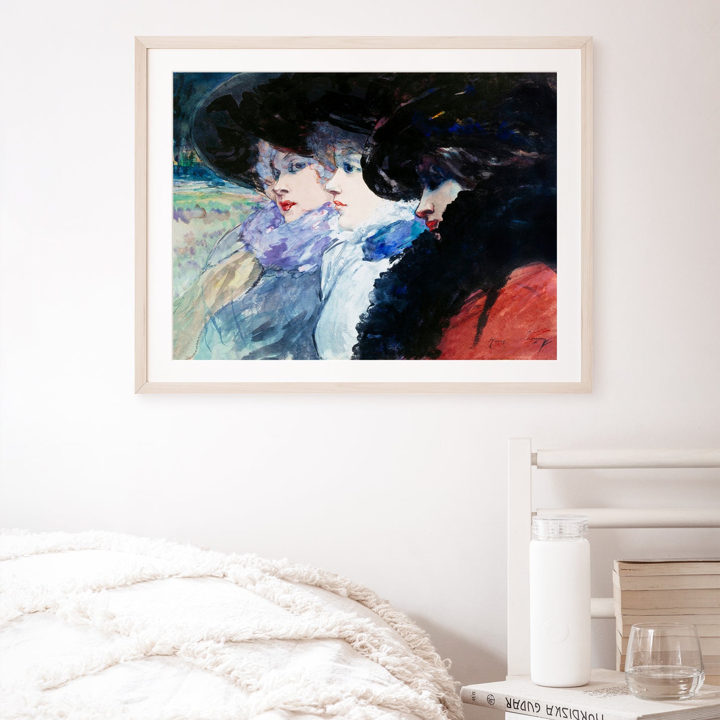Three women in profile (1900) painting print in high resolution by Henry Somm