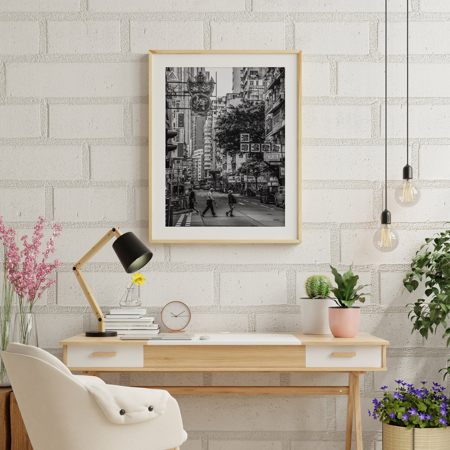 A Day in Hong Kong Poster, Black And White Photography