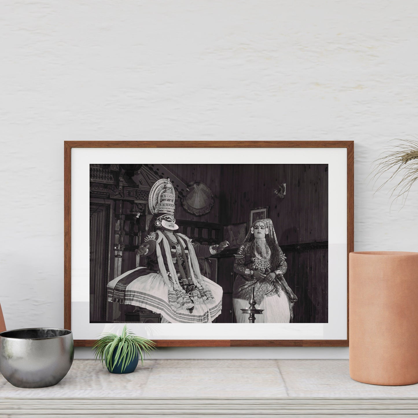 Traditional South India Kathakali Black and White Poster