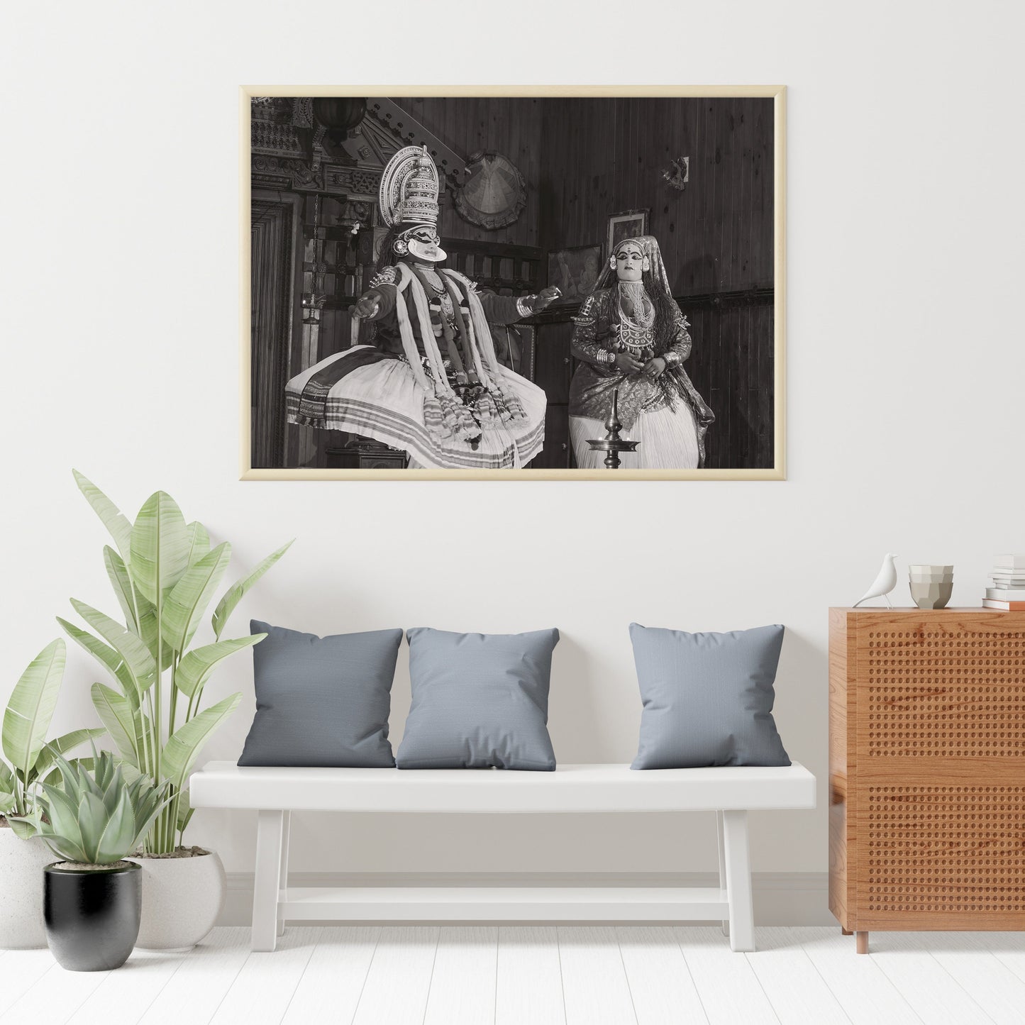 Traditional South India Kathakali Black and White Poster