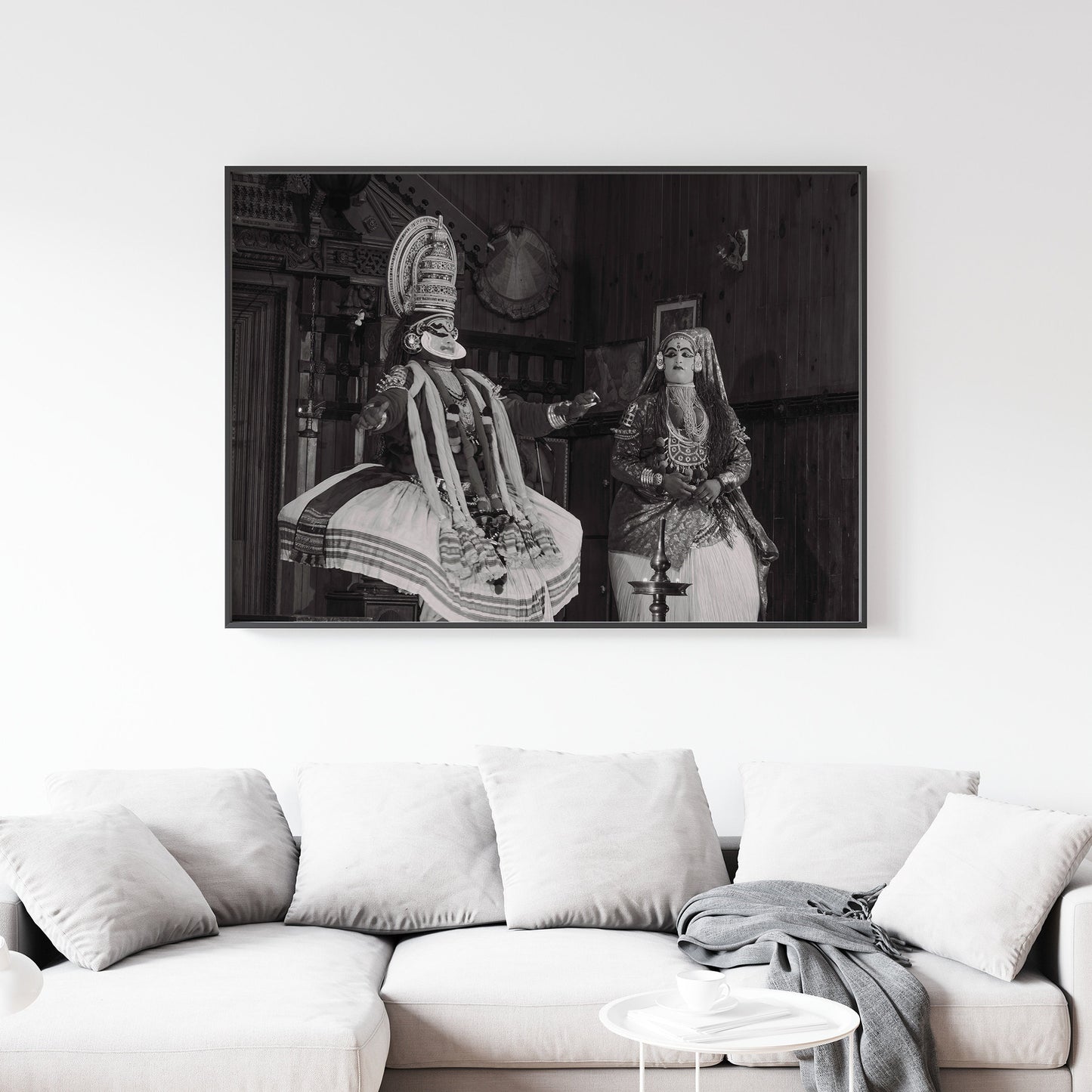 Traditional South India Kathakali Black and White Poster