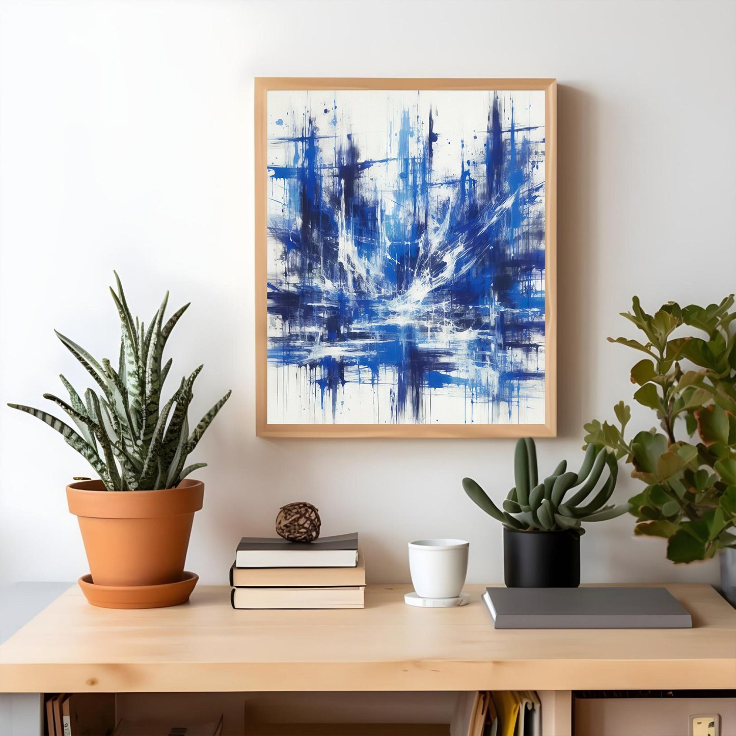 Nuances abstraites de bleu Impression artistique