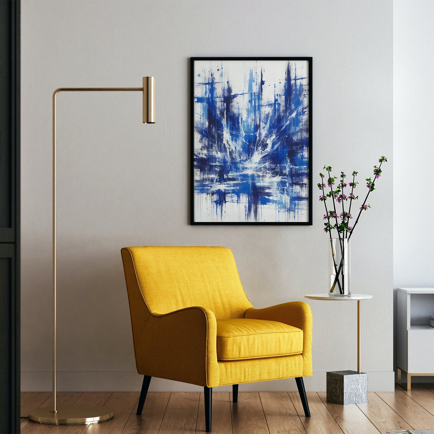 Nuances abstraites de bleu Impression artistique