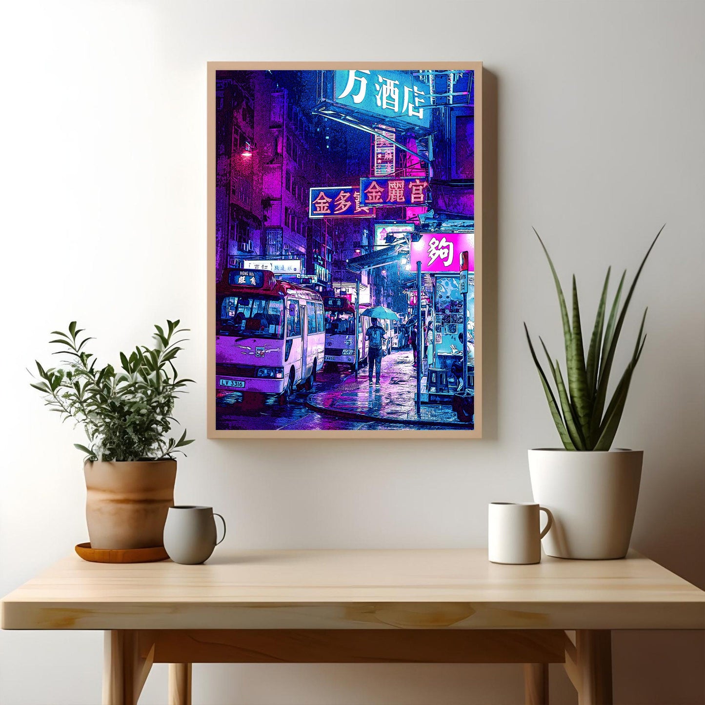 Hong Kong la nuit Cyberpunk Impression artistique