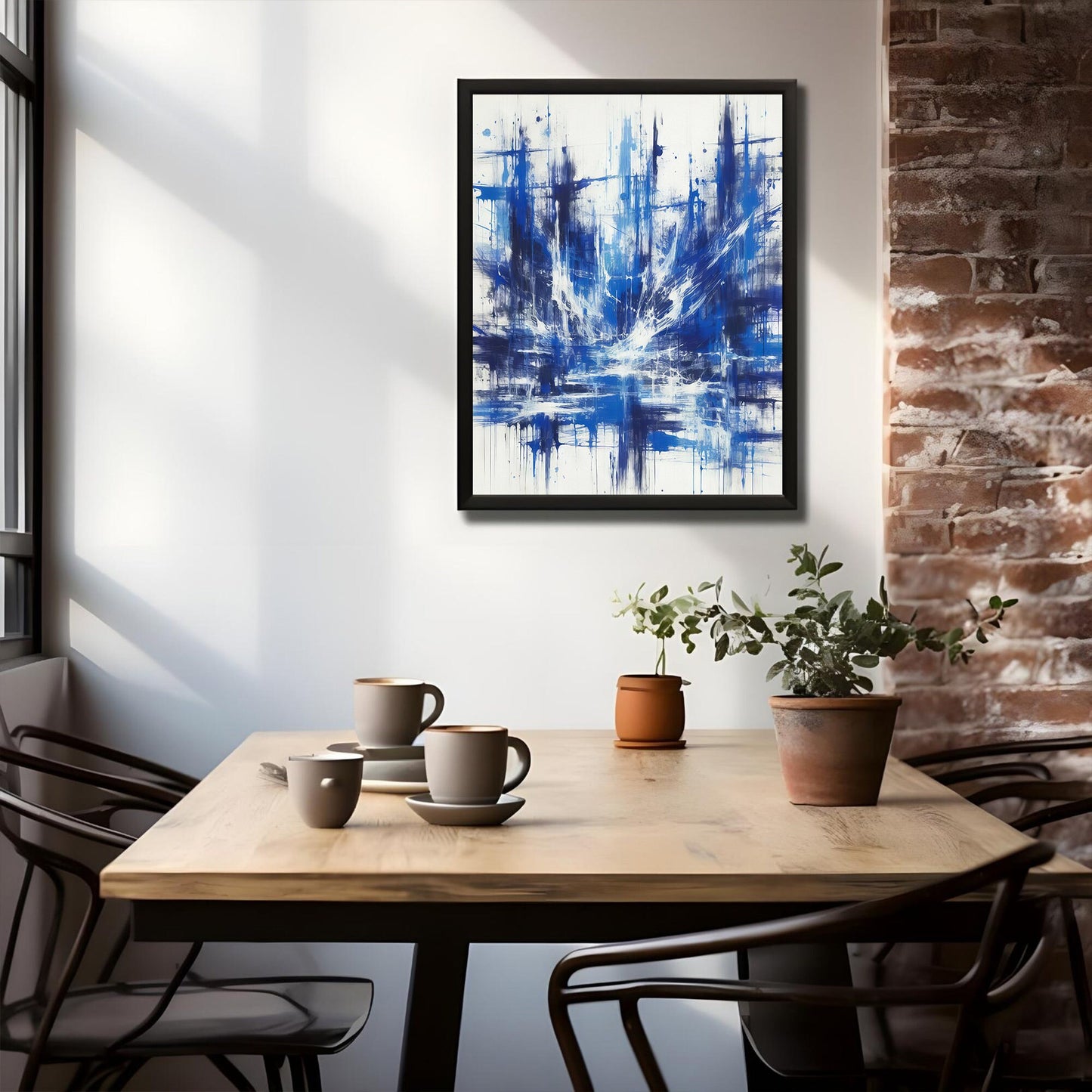 Nuances abstraites de bleu Impression artistique