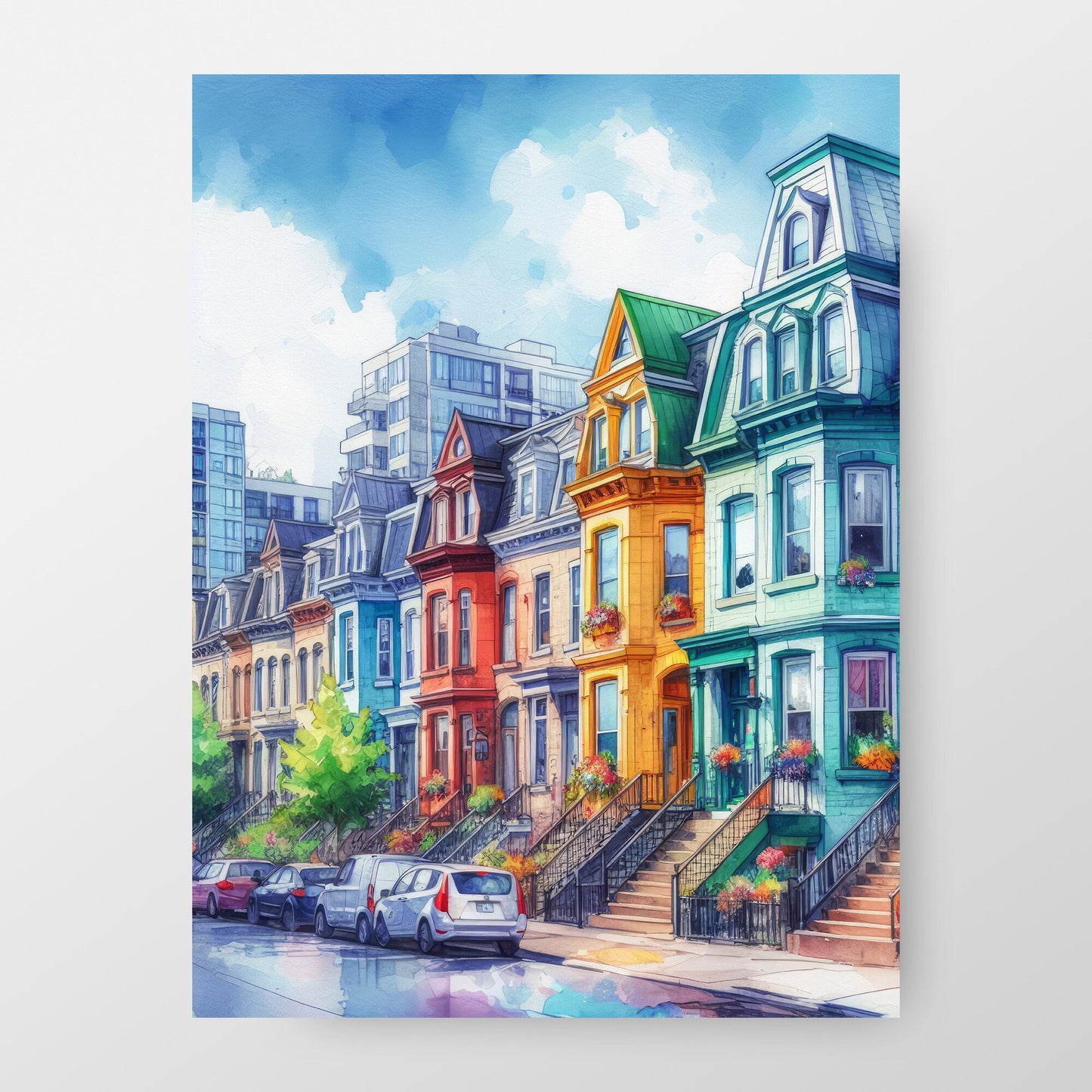 Plateau de Montréal coloré Impression artistique