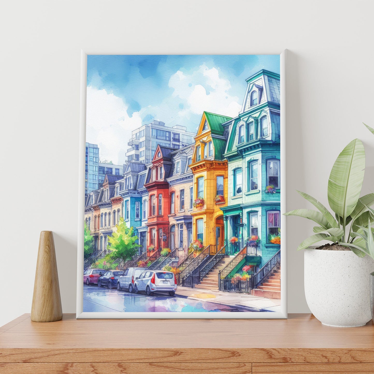 Plateau de Montréal coloré Impression artistique