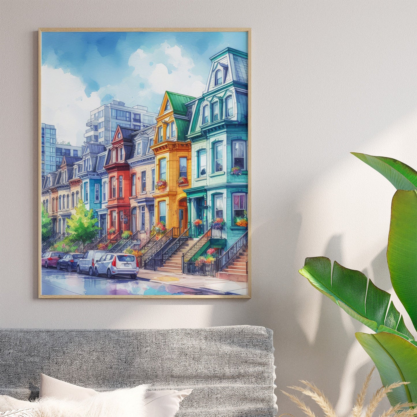 Plateau de Montréal coloré Impression artistique