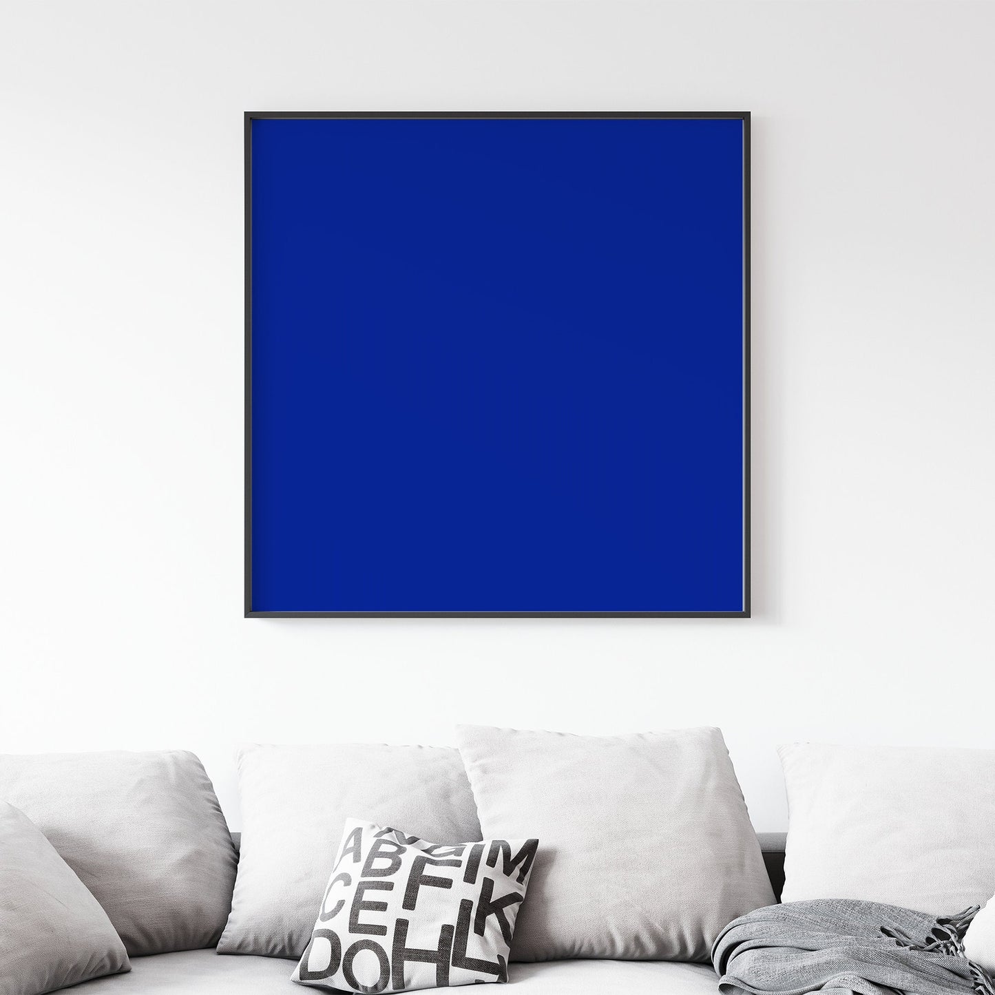 Abstract Blue Monochrome Art Print, Square Size
