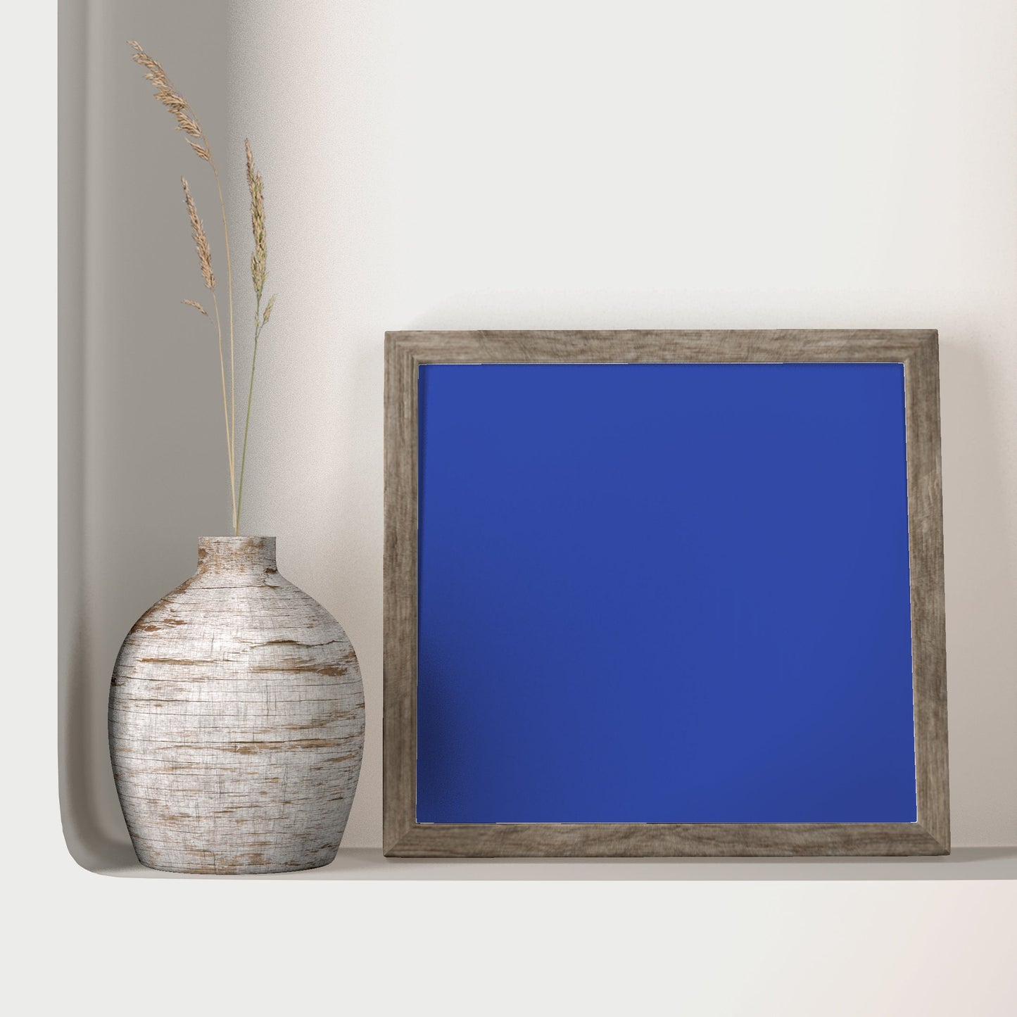 Abstract Blue Monochrome Art Print, Square Size