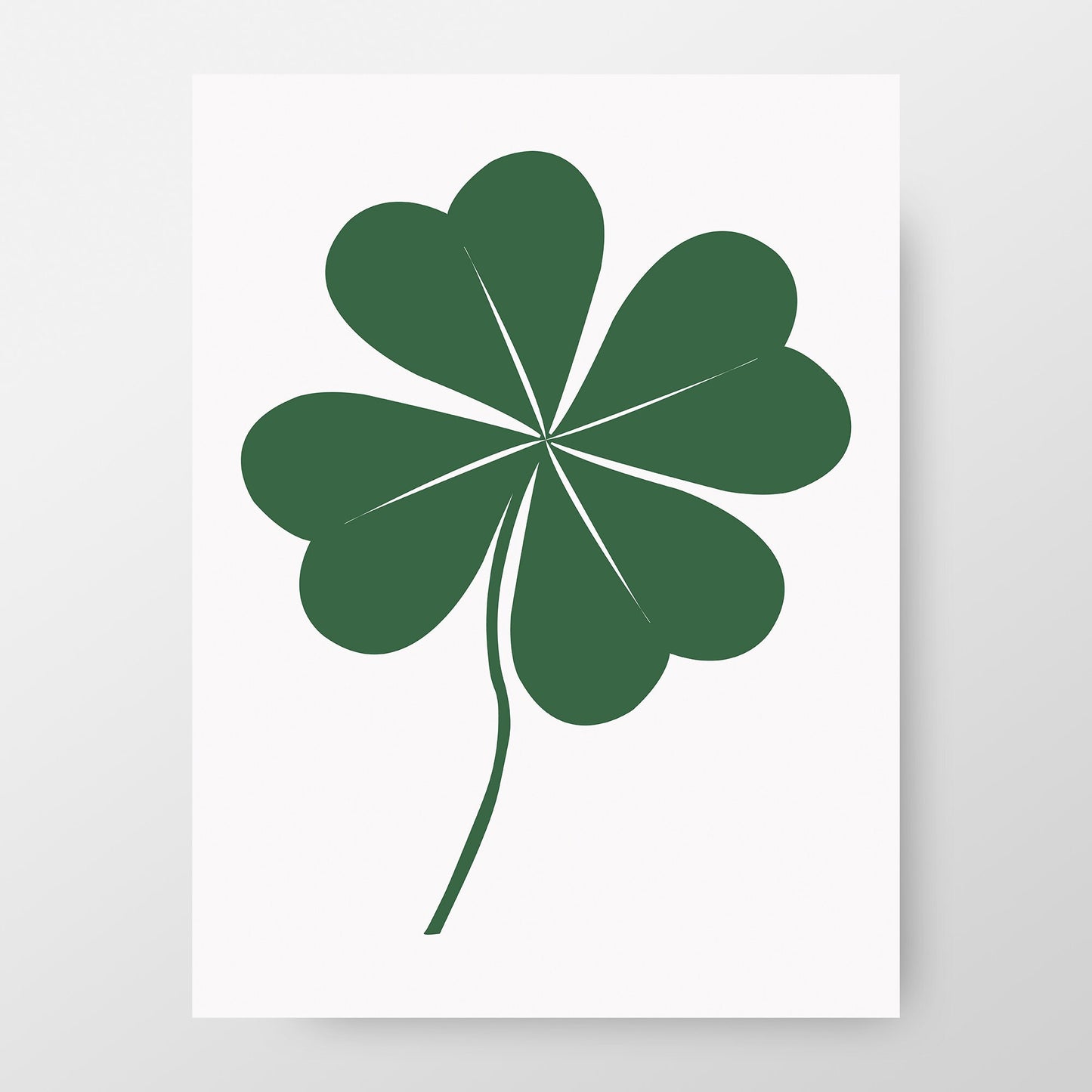 Trèfle à quatre feuilles minimaliste Impression artistique
