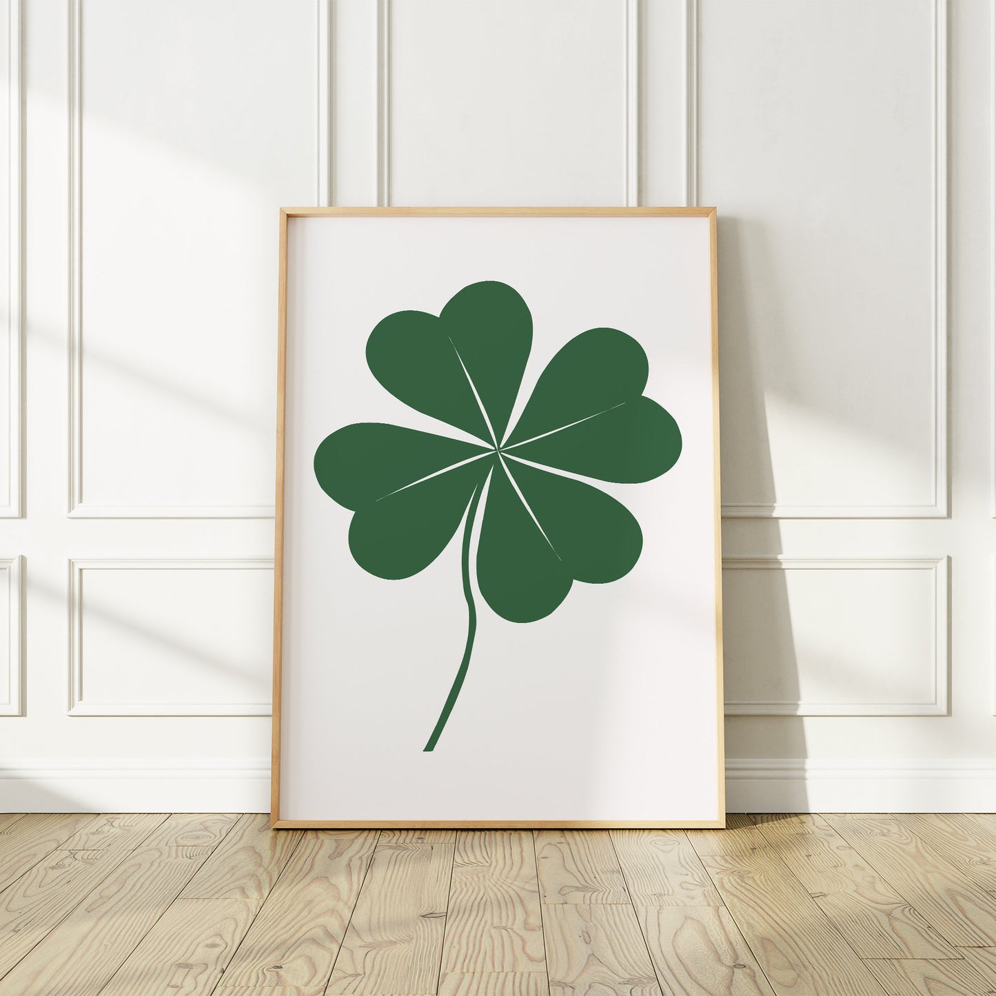 Trèfle à quatre feuilles minimaliste Impression artistique