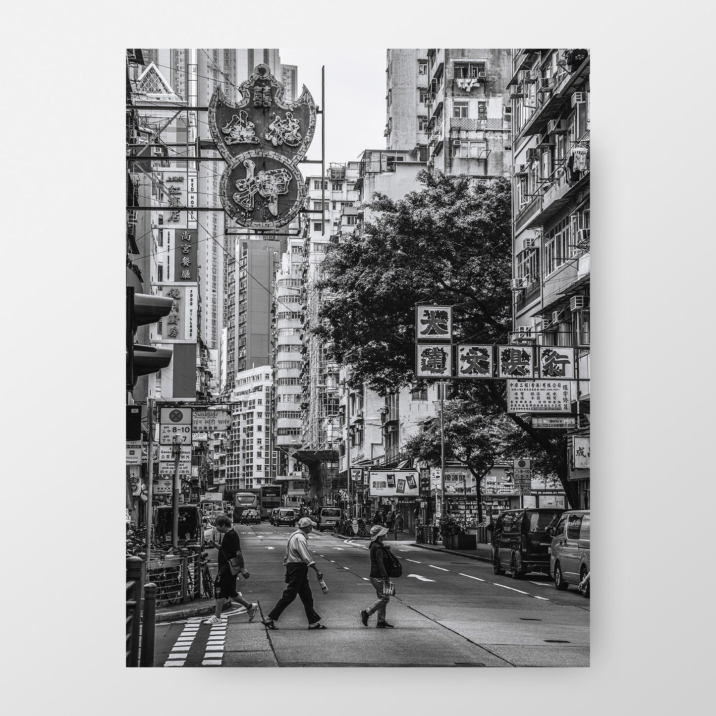 A Day in Hong Kong Poster, Black And White Photography
