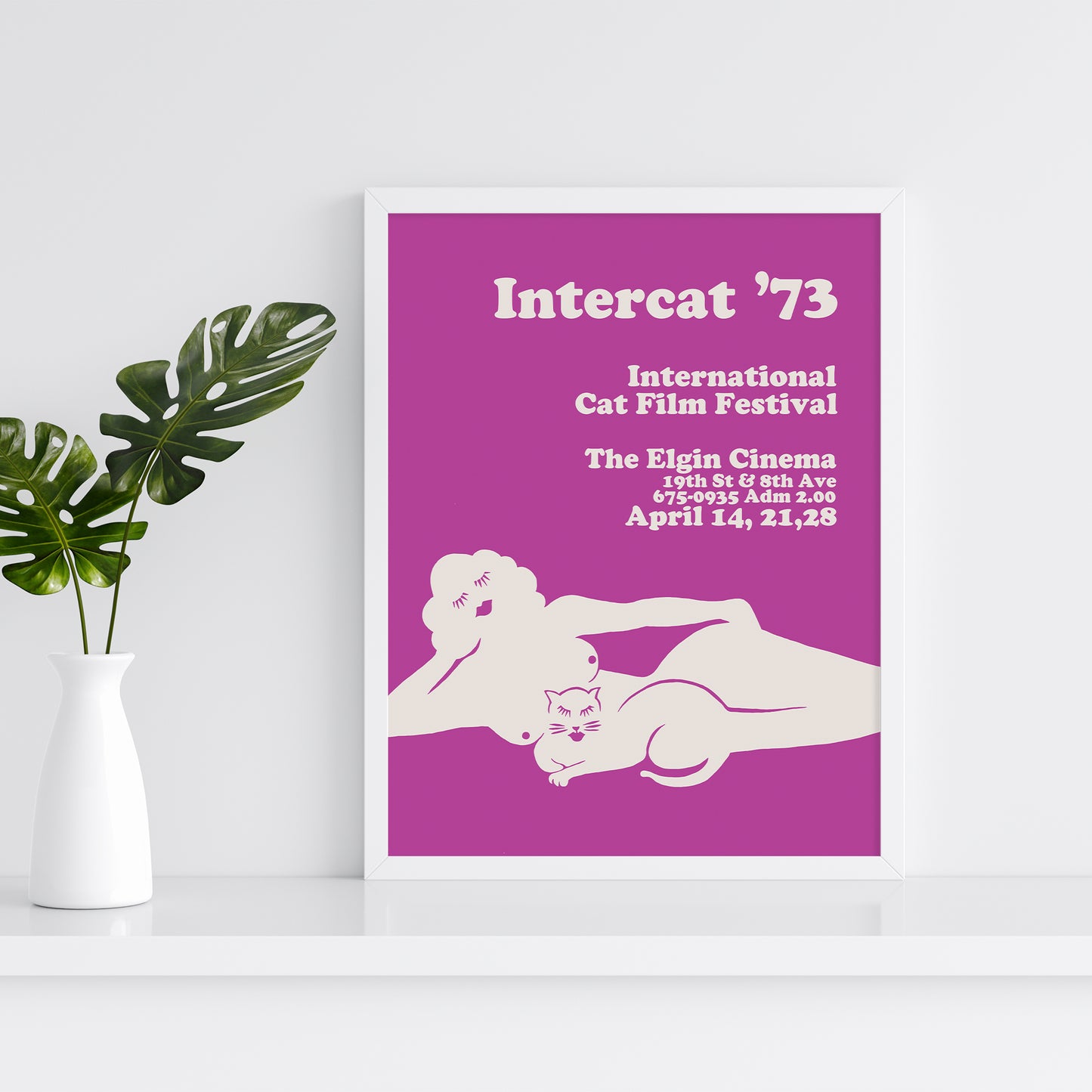 Retro Cat Film Festival Poster, "Intercat" New York City, 1973