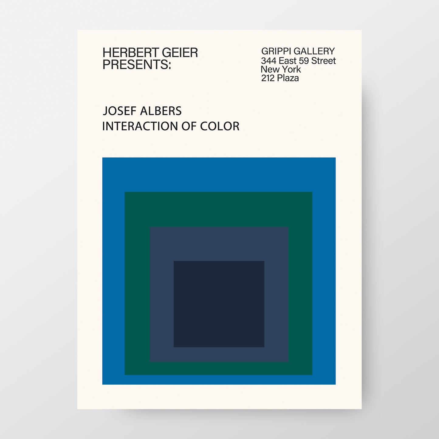 Josef Albers "Interaction of Color" 1971 New York Exhibition Poster