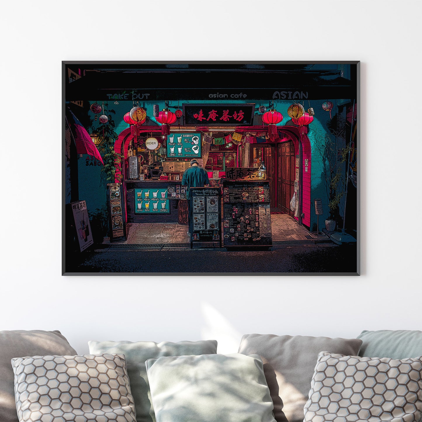 Osaka Japan Restaurant Digital Art, Photo to Painting