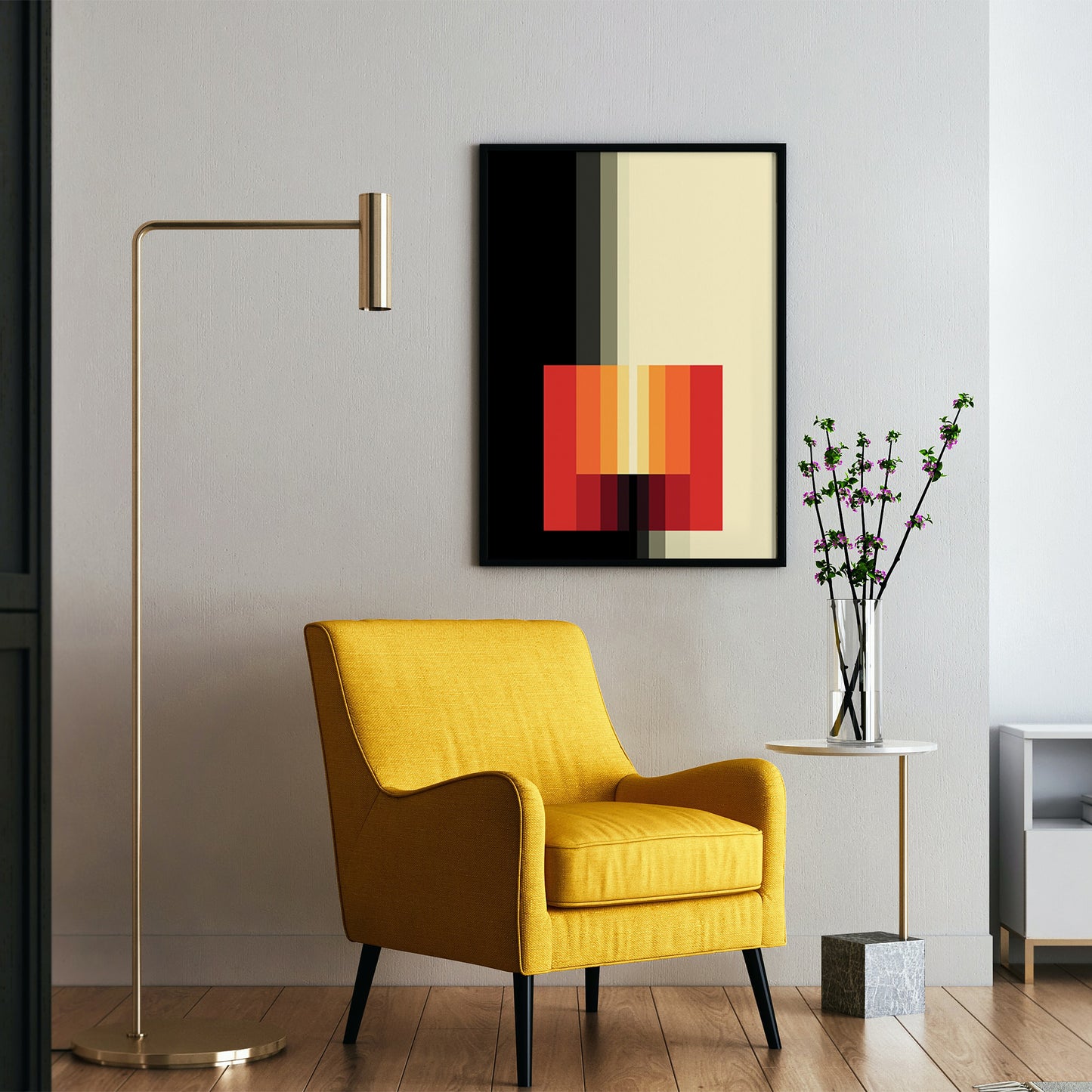 Impression d'art vibrante « Chromorphose 3.01 » de Karl Gerstner, style moderne du milieu du siècle, 1973