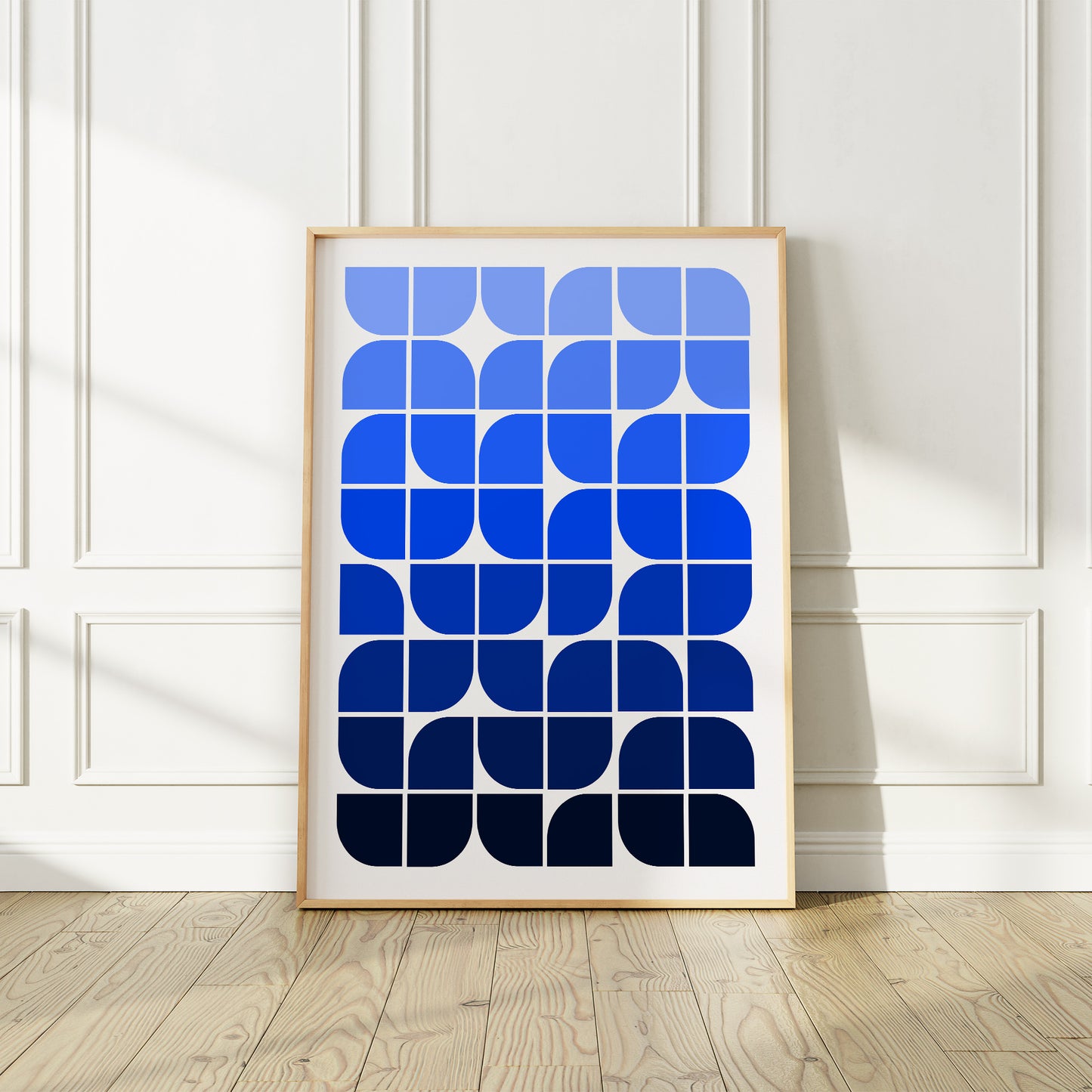Nuances de bleu, impression d'art abstrait du milieu du siècle