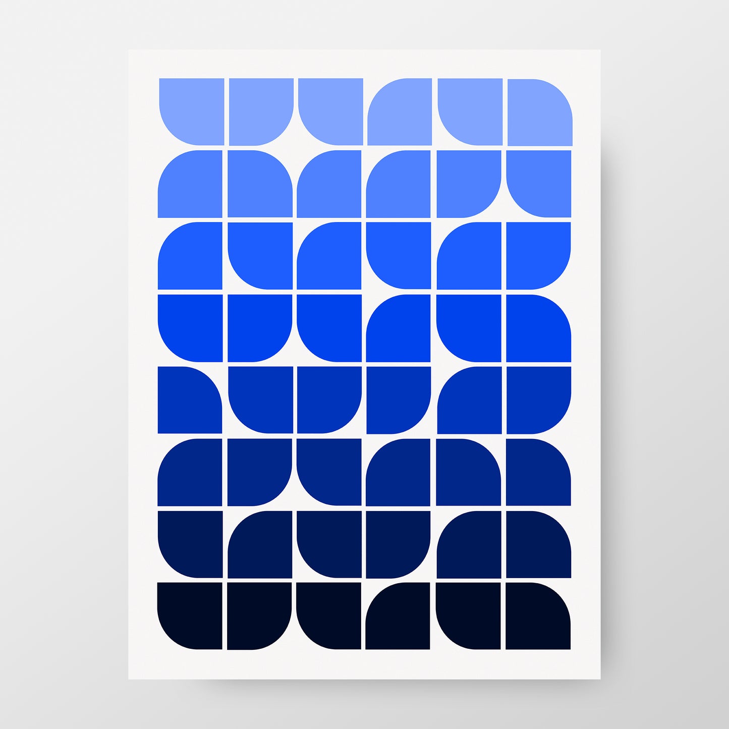 Nuances de bleu, impression d'art abstrait du milieu du siècle