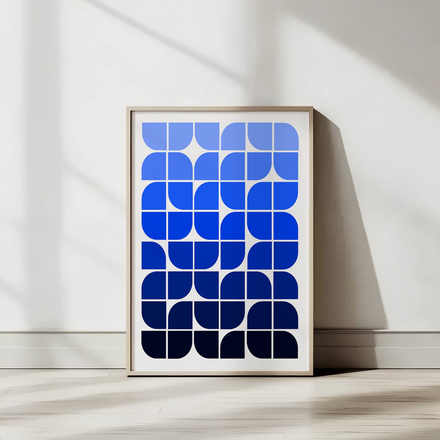 Nuances de bleu, impression d'art abstrait du milieu du siècle
