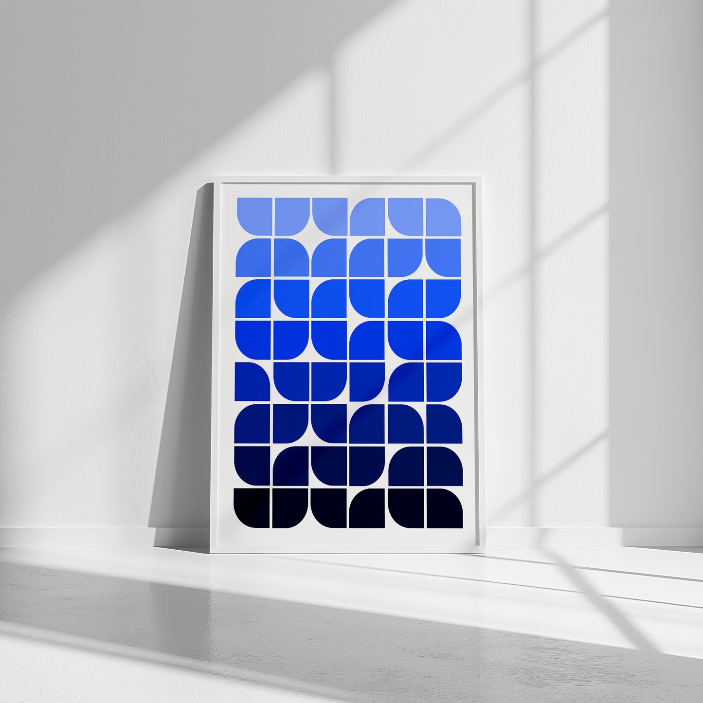 Nuances de bleu, impression d'art abstrait du milieu du siècle