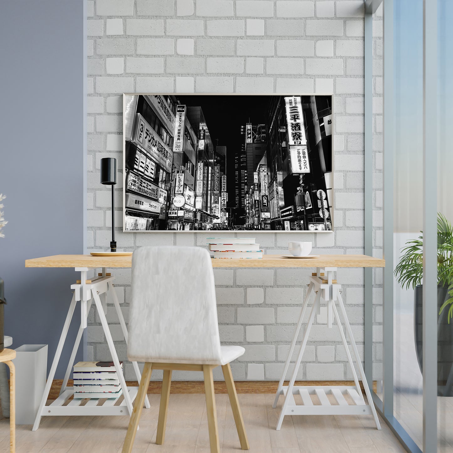 Vibrant Tokyo Japon la nuit Photographie noir et blanc Poster