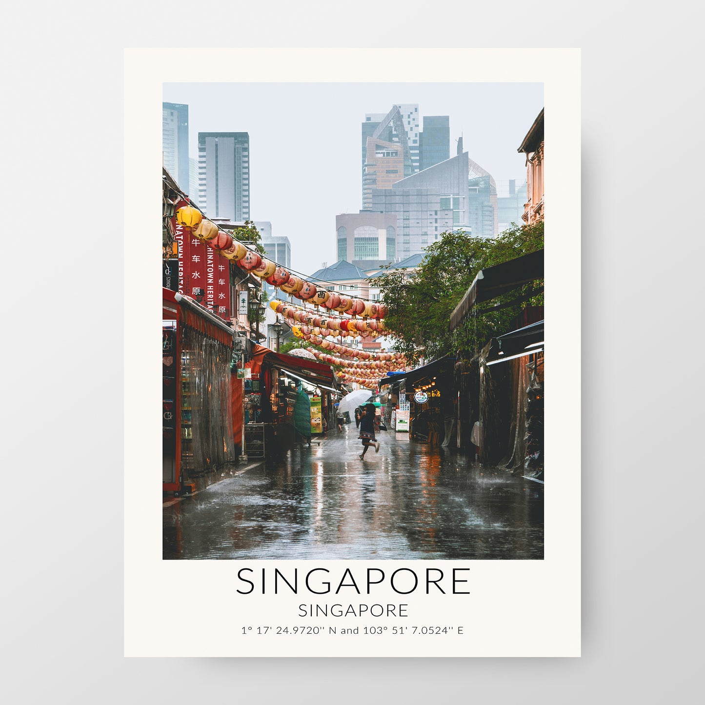 Singapore Street Photography Travel Poster