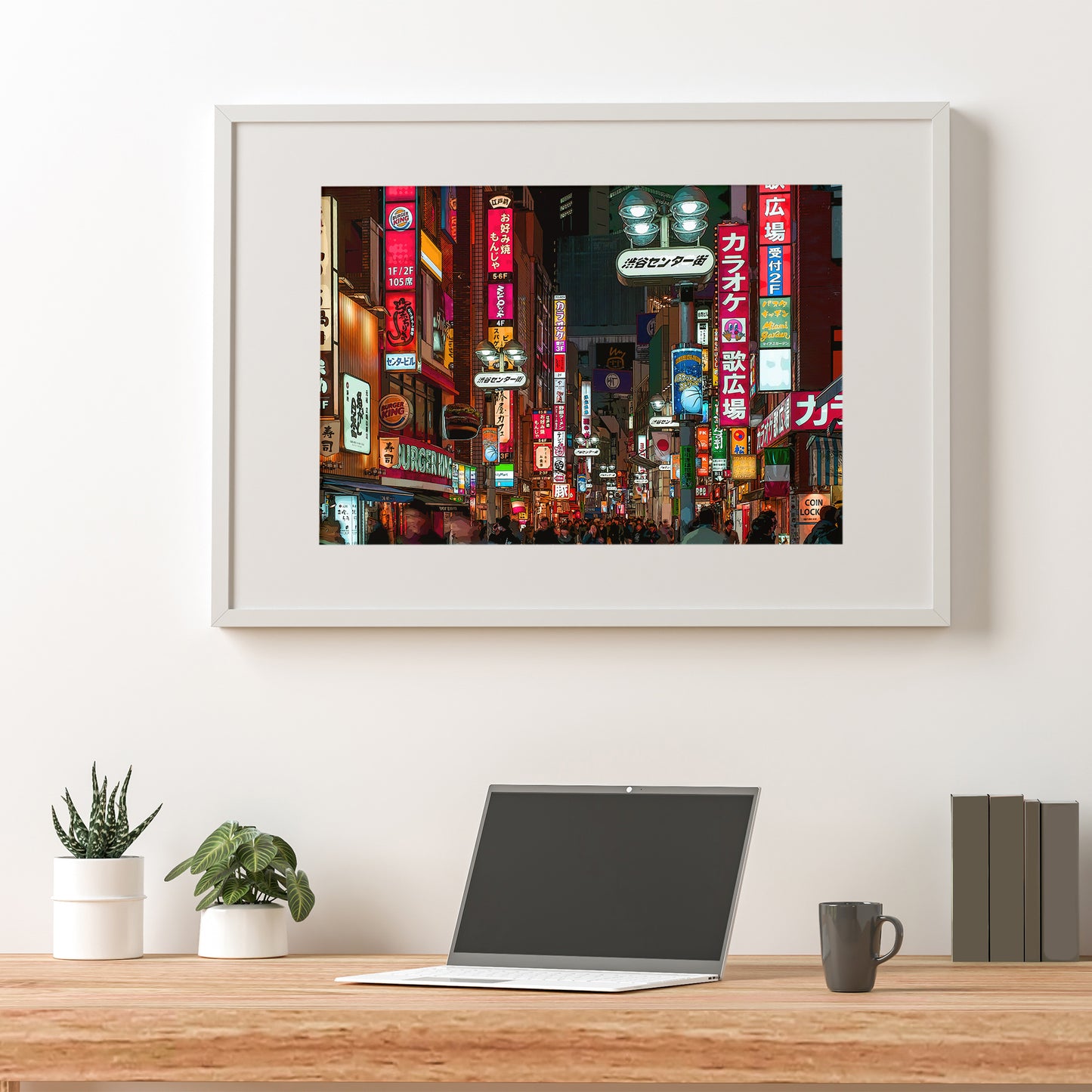Impression d'art colorée de Tokyo, district de Shinjuku la nuit Poster
