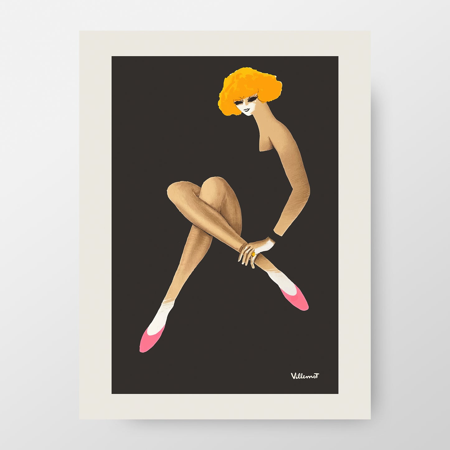 Bernard Villemot "The Elegant Woman", Retro Art Print made for Bally
