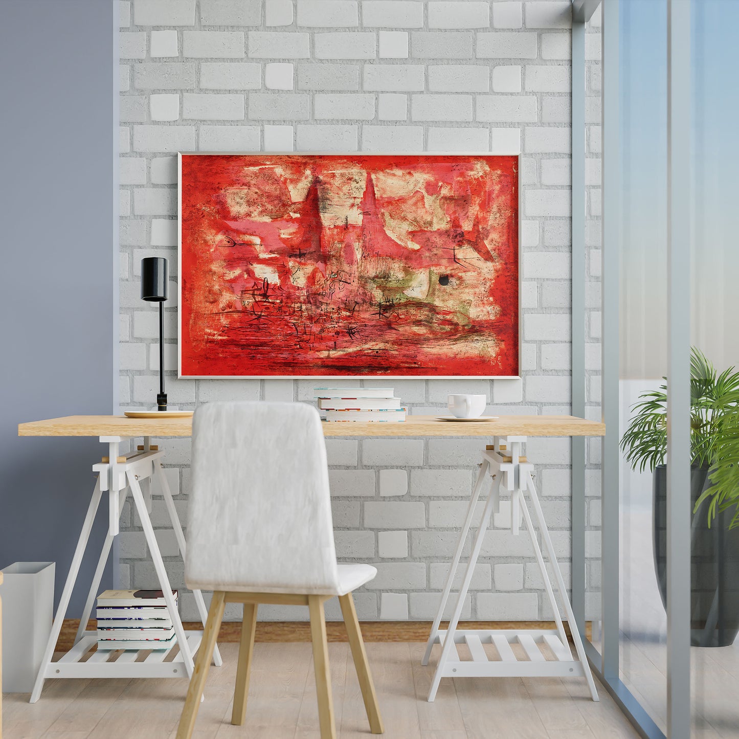 Impression d’art abstrait contemporain 1954 par Zao Wou-Ki, reproduction de peinture vintage
