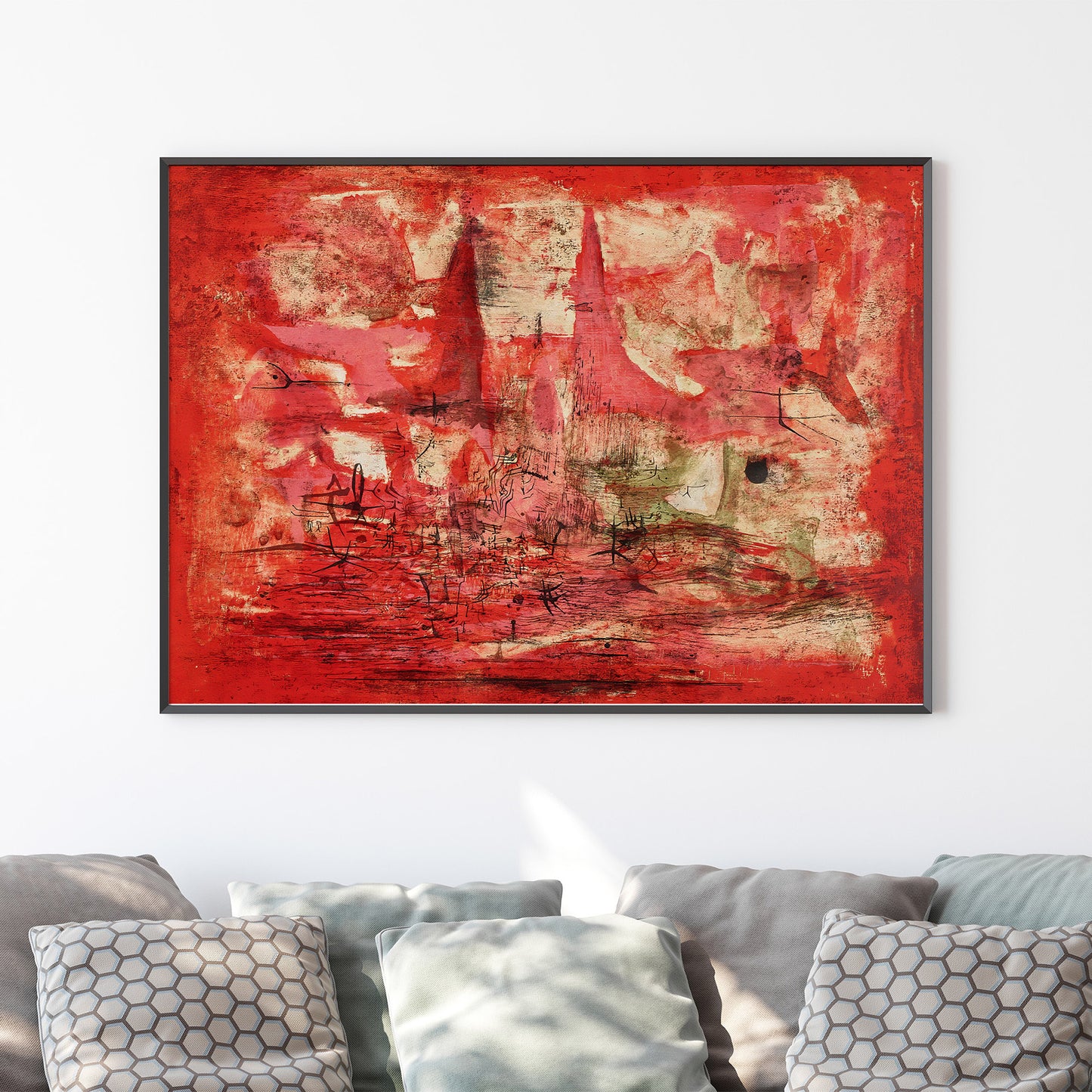 Impression d’art abstrait contemporain 1954 par Zao Wou-Ki, reproduction de peinture vintage