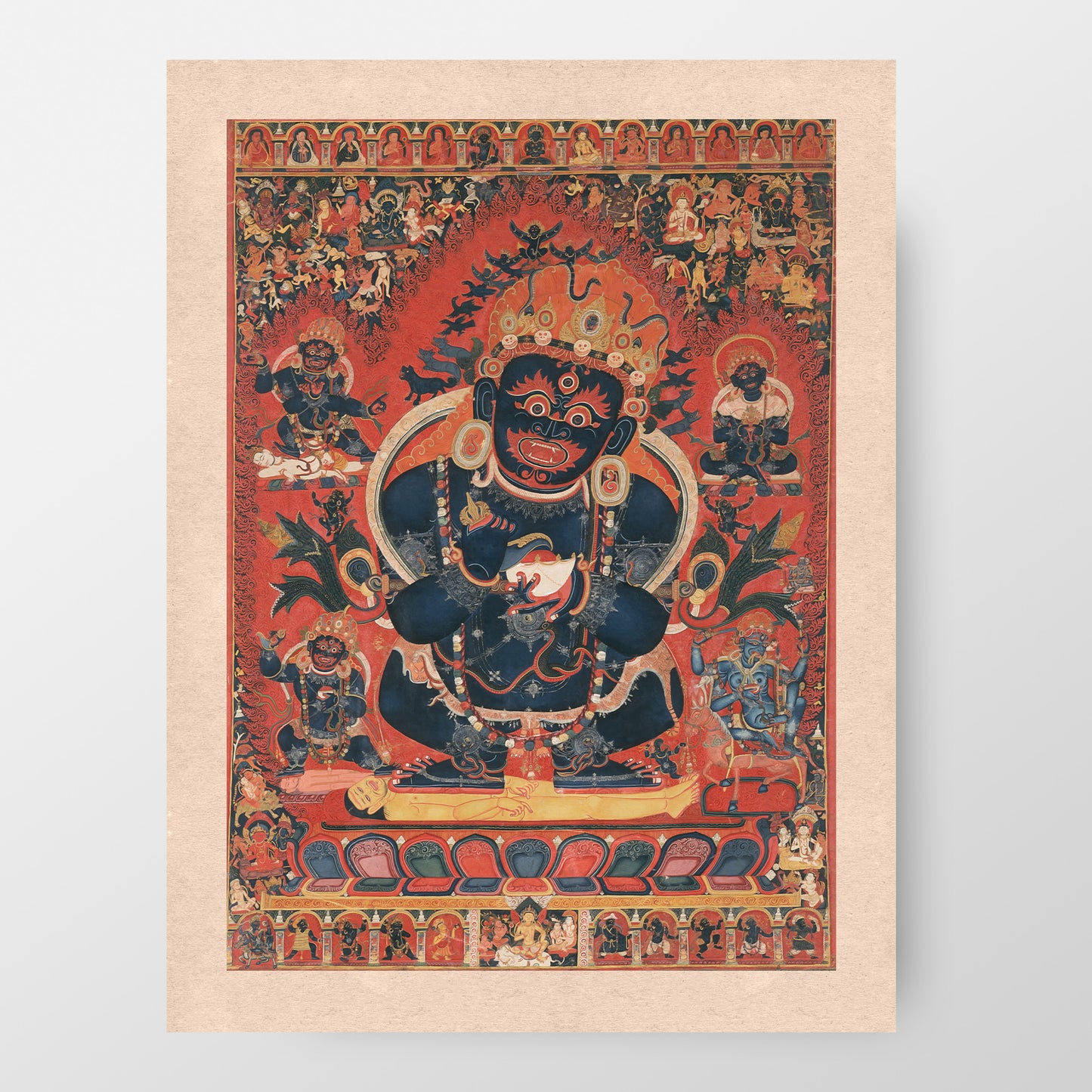 Tibetan Buddhist Painting Print, Mahakala Protector of the Tent