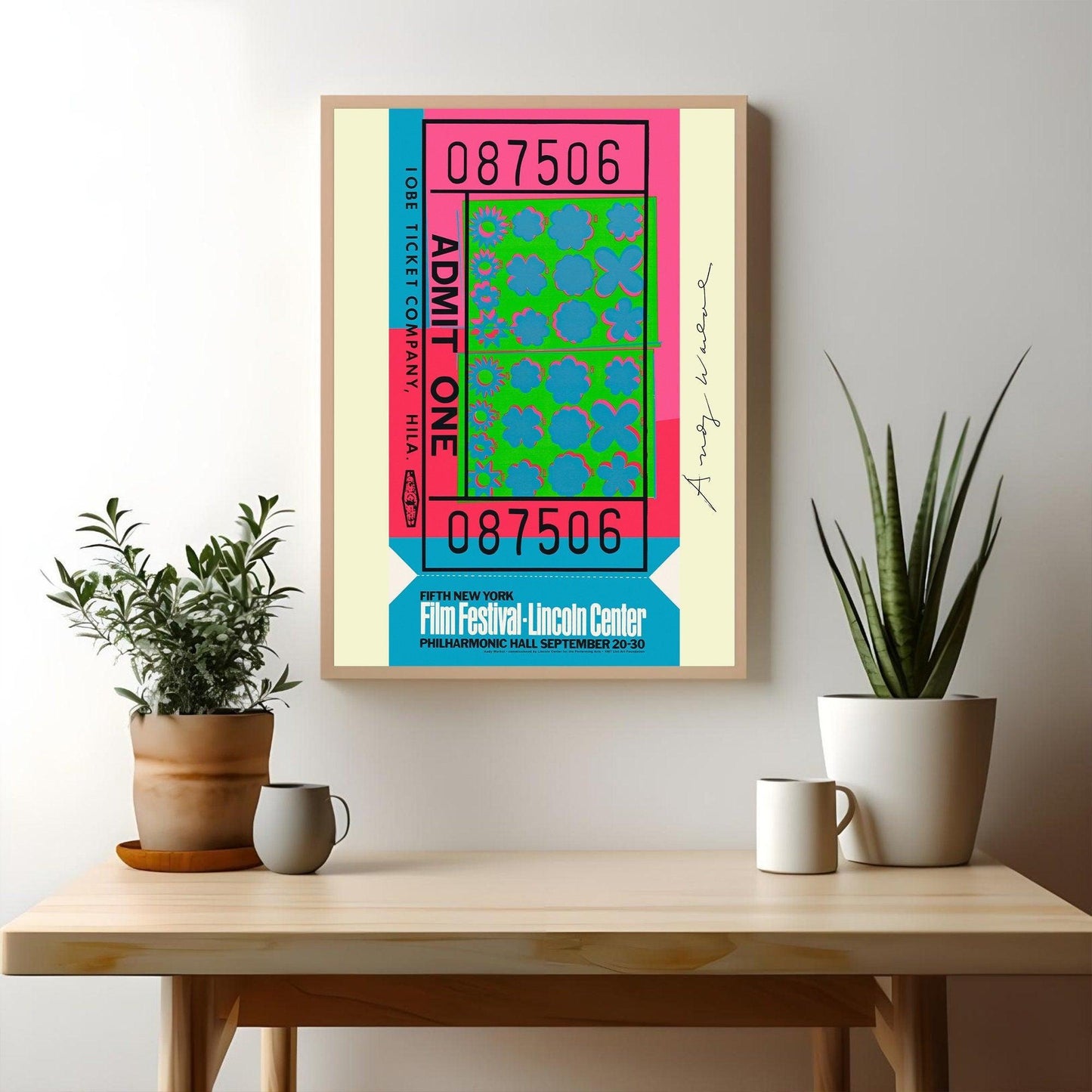 Andy Warhol Fine Art Print, 1967 Film Festival Ticket Fifth New York by Andy Warhol