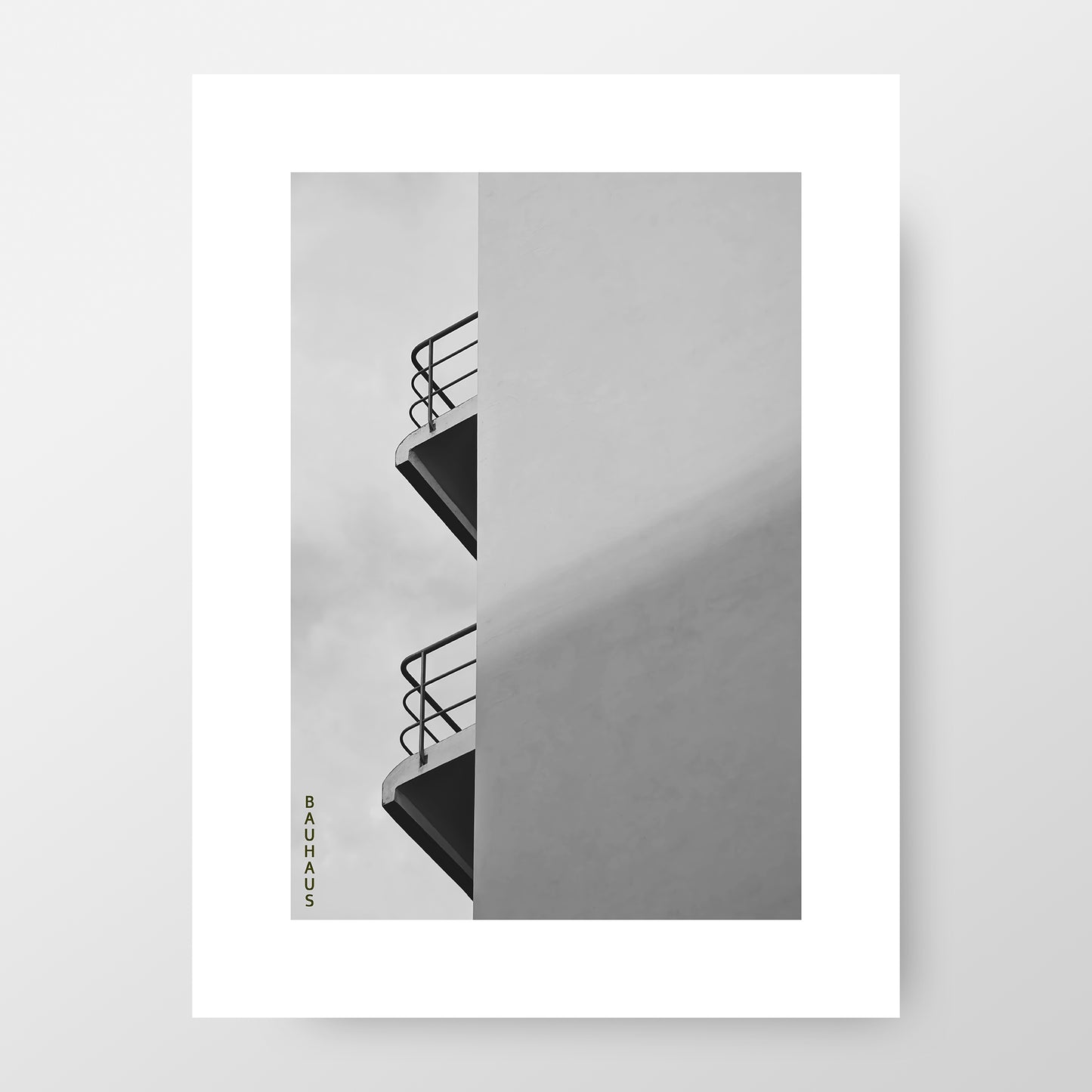 Bauhaus Minimalist Architecture Poster | Black and White Photography