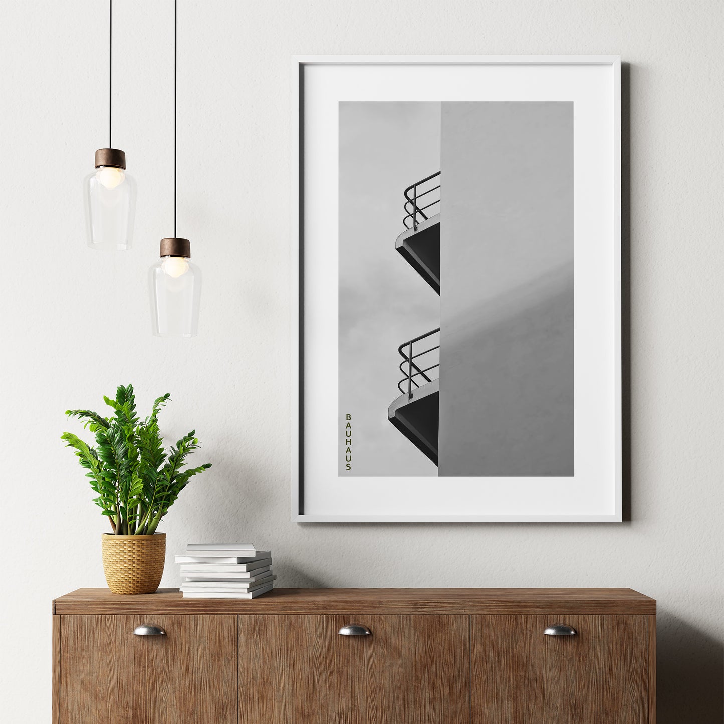 Bauhaus Minimalist Architecture Poster | Black and White Photography