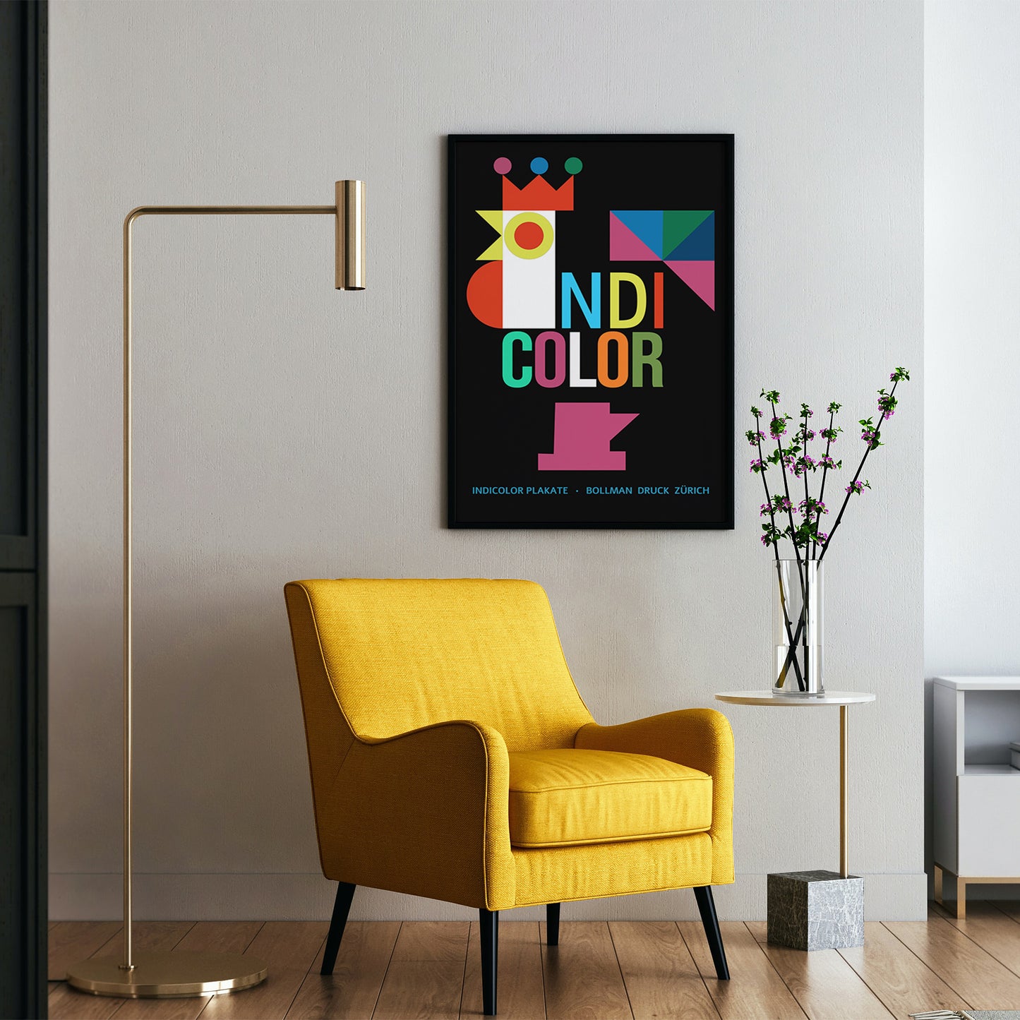 Vibrant "Indicolor Plakate" Jacques Bollmann Zurich Exhibition Poster