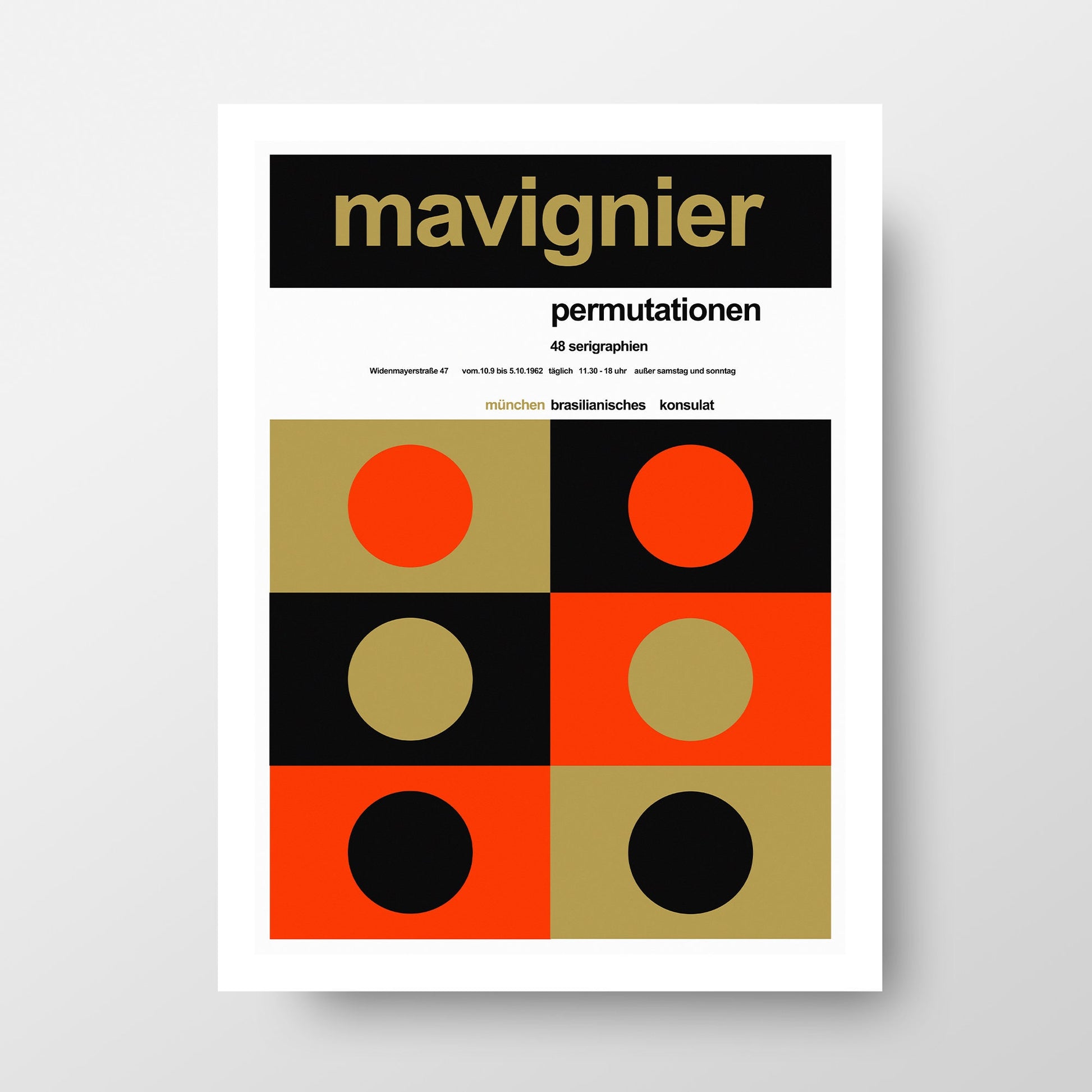 Exhibition Poster 1962 "Permutationen" by Almir Mavignier