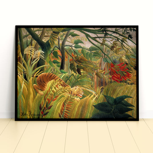 Henri Rousseau's Tiger in a Tropical Storm (1891), Enhanced Reproduction