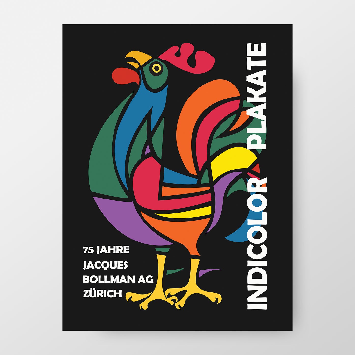 Colorful "Indicolor Plakate" Jacques Bollmann Zurich Exhibition Poster