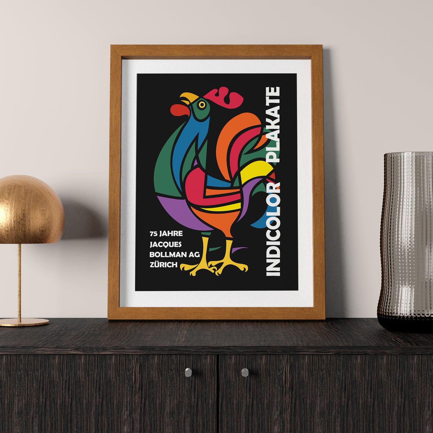 Colorful "Indicolor Plakate" Jacques Bollmann Zurich Exhibition Poster