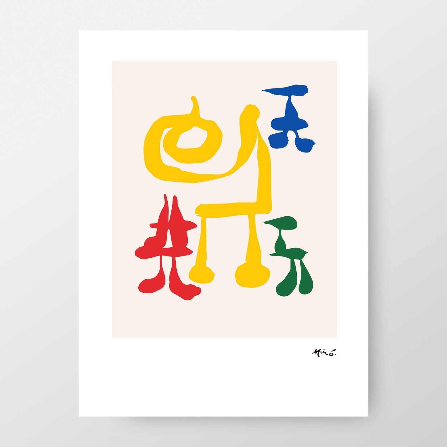 Joan Miro Art Print, Surrealist Mother With Her Children Lithography