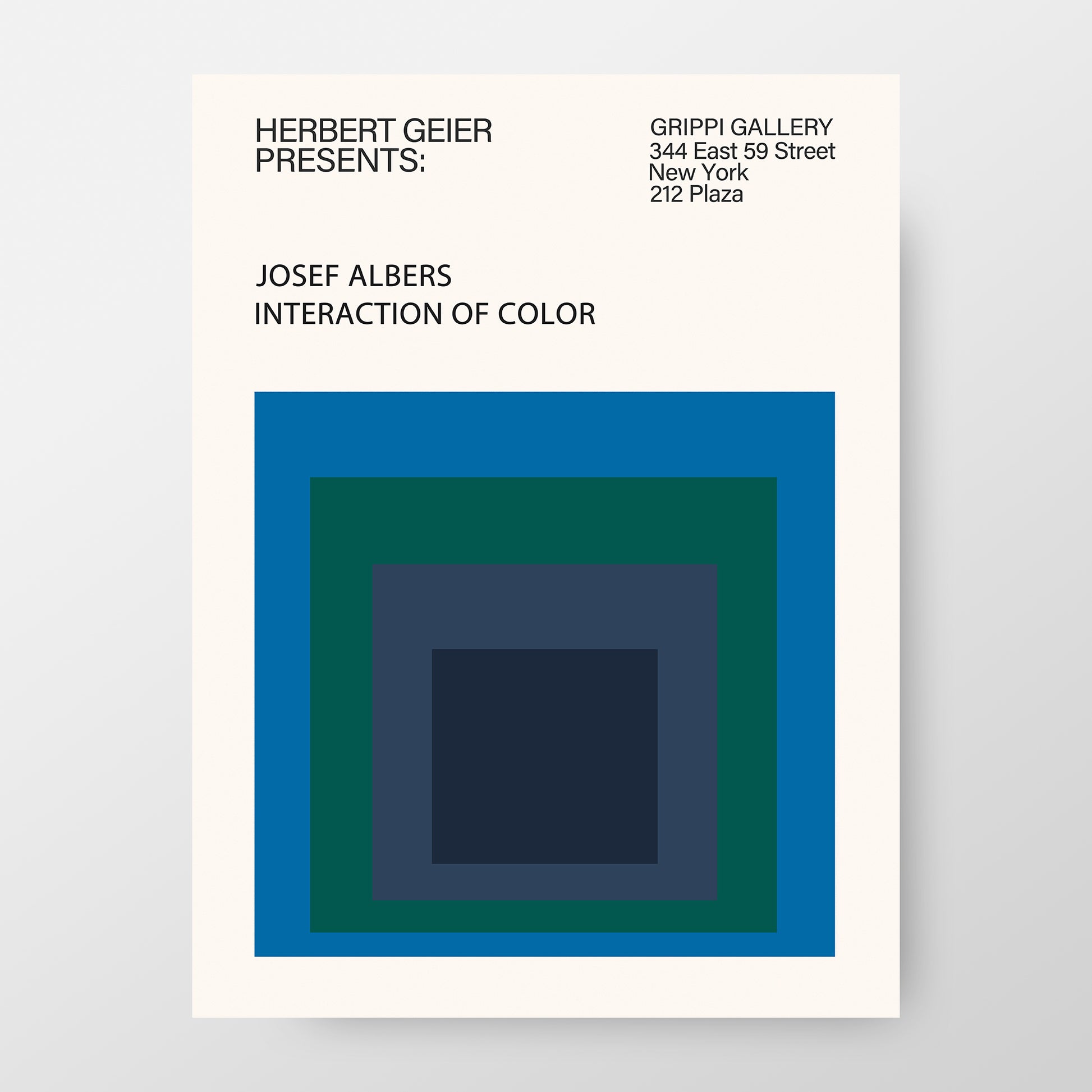 Josef Albers "Interaction of Color" 1971 New York Exhibition Poster