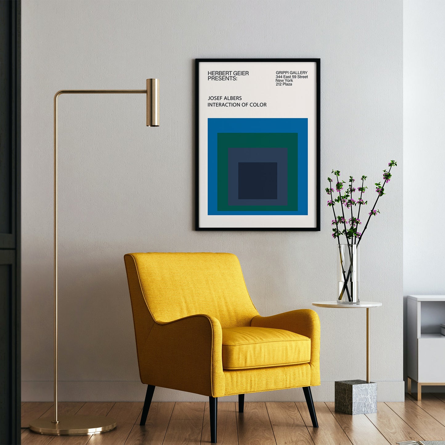Josef Albers "Interaction of Color" 1971 New York Exhibition Poster