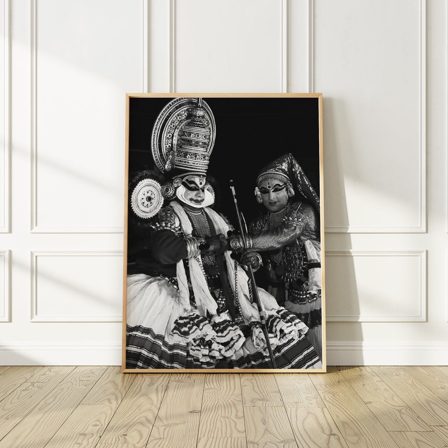 Traditional South India Kathakali Black and White Poster