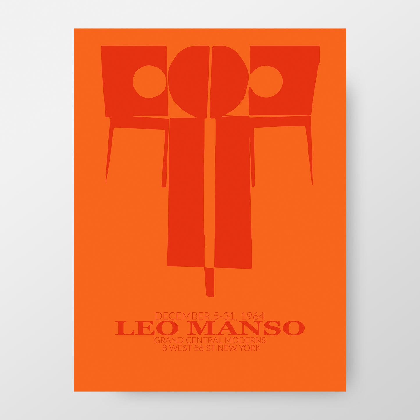 Leo Manso 1964 Vibrant Exhibition Poster