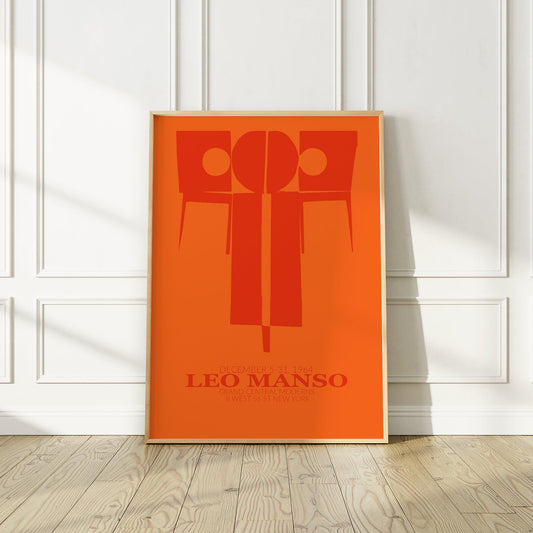 Leo Manso 1964 Vibrant Exhibition Poster