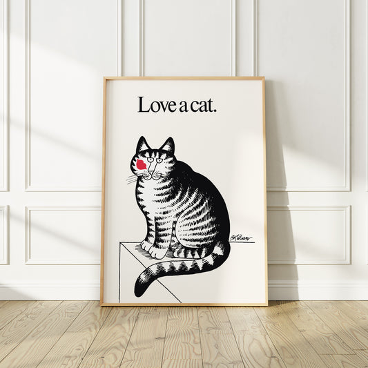 Love a Cat Art Print by Bernard Kliban, 1977