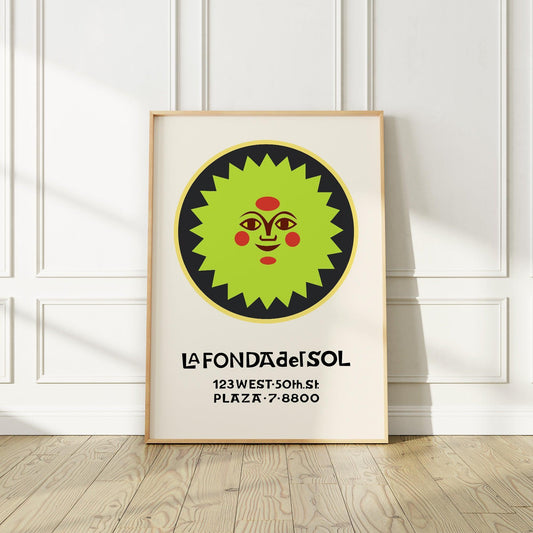 Mid-Century Modern Art Print Inspired by Alexander Girard, La Fonda del Sol