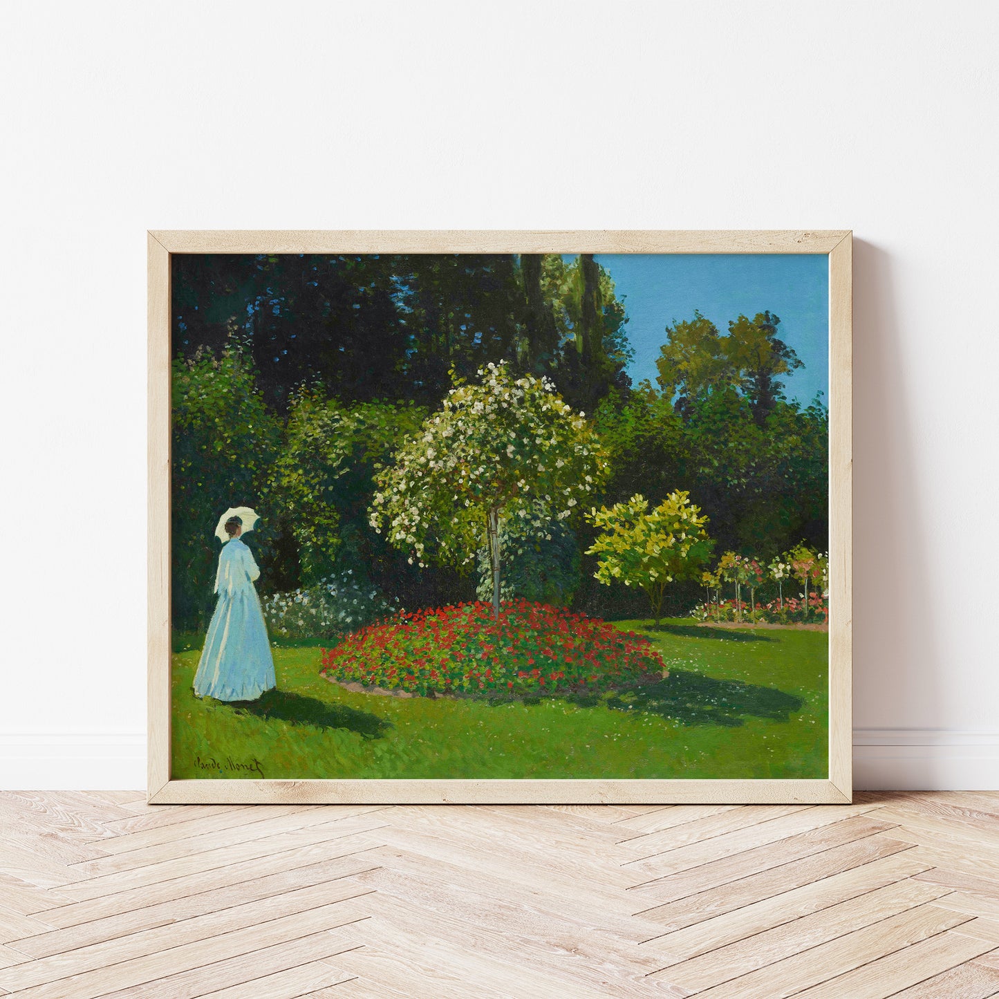 Claude Monet, Lady in the garden, Enhanced Reproduction Art Print